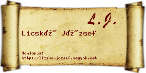Licskó József névjegykártya